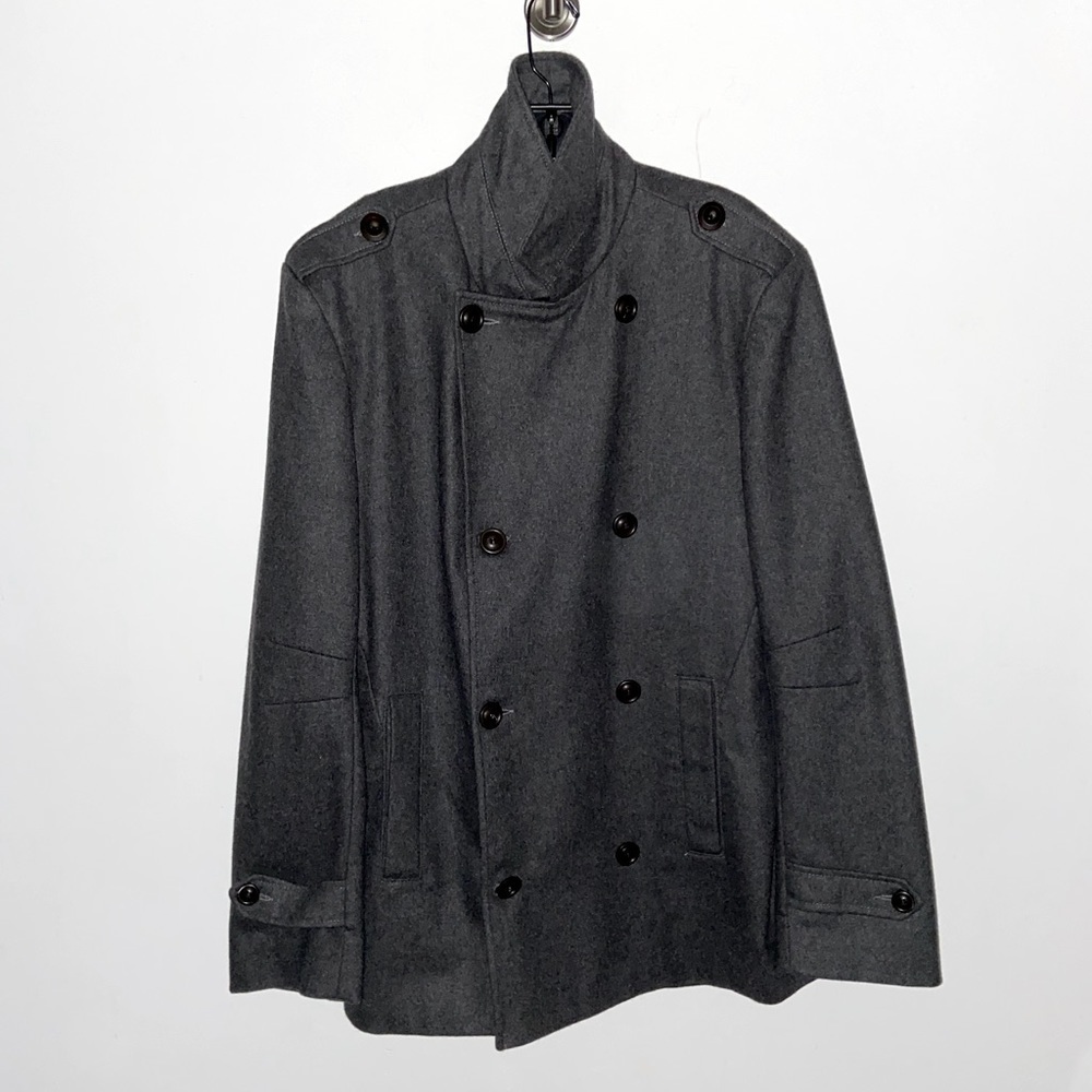 Military peacoat Heather gray 100% wool oversized​​​​